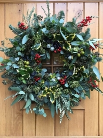 traditional wreath with berries